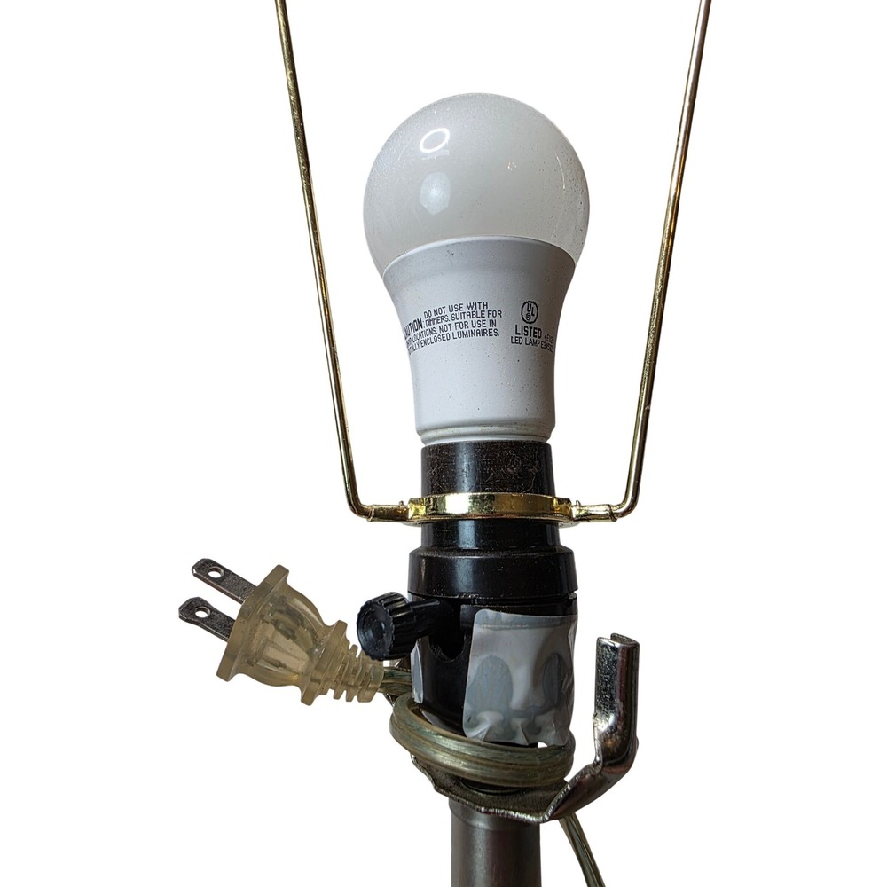 Modern Brushed Nickel Table Lamp Urn Style Silver Metallic 21 Inch 19-7051 Z4 - Picture 9 of 16